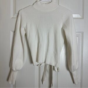 NWOT Altar'd State White Open Back Turtle Neck Sweater Women Size XS